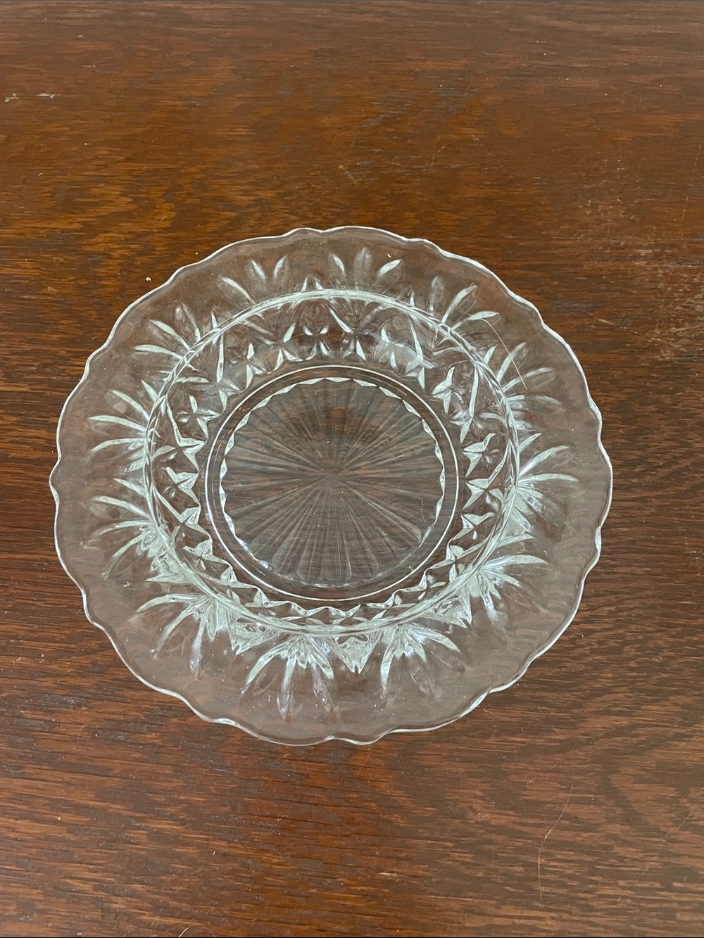 Clear Pressed Glass small dish - Scalloped Edge
